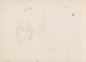 Woman Lifting Her Hem, Face, Arm by Albert Edelfelt