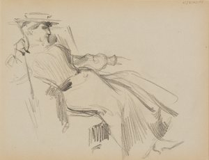 Sitting Woman by Albert Edelfelt