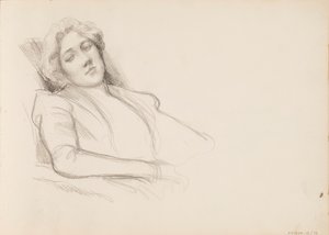 Seated Woman, Half-Length by Albert Edelfelt