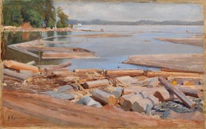Log Raft by Albert Edelfelt