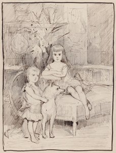 Portrait Study for Michael and Xenia, Children of Tsar Alexander III by Albert Edelfelt