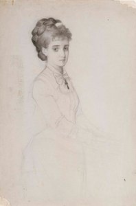 Portrait of a Woman Standing by Albert Edelfelt