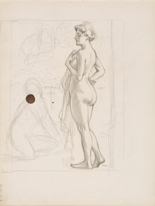Standing and Sitting Nude by Albert Edelfelt