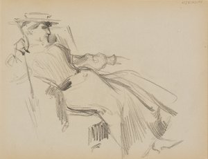 Sitting Woman by Albert Edelfelt