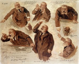 The Different Expressions of Jean Jaures, 1910 by Albert Eloy Vincent