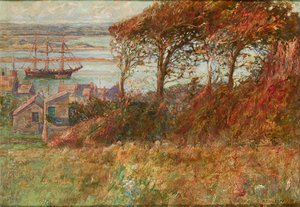 Copse Above the Harbour in Autumn by Albert Ernest Victor Lilley