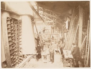 Men at Work During the Construction of the Statue of Liberty, Paris by Albert Fernique