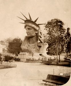 The Head of the Statue of Liberty on display in Paris 1883