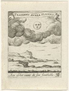 Landscape with Moon (Moralizing Love Emblems, Devises et Emblèmes d
