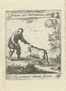 Landscape with Man and Sheep by Albert Flamen