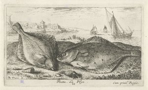 Two Flatfish on the Beach (Saltwater Series)