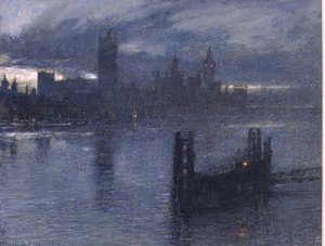 Westminster from Lambeth Bridge by Albert Goodwin