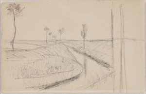 Landscape with Deep Wide Ditch or Canal by Albert Gottschalk
