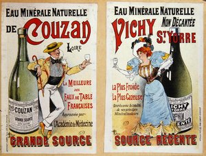 Advertising for Couzan and Vichy Mineral Water, c.1900