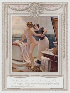 Belle Epoque Paris, Fashionable Lady Taking Her Bath by Albert Guillaume