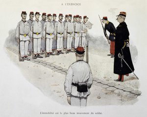 In the exercise: immobilization is the most beautiful movement of the soldier - the Armee seen by Albert Guillaume (1873-1942), circa 1900 by Albert Guillaume