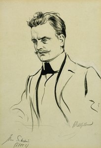 Portrait of the Composer Jean Sibelius, small half-length by Albert Gustaf Aristides Edelfelt