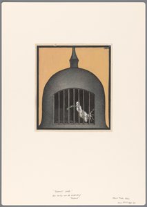 Design for a Political Cartoon with a Caged Peace Dove: Future by Albert Hahn (I)