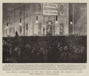 The Federal Referendum in New South Wales, posting the Results in Sydney by Albert Henry Fullwood