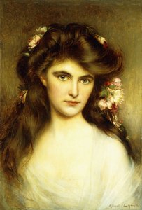 A Young Beauty with Flowers in her Hair