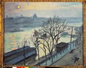 Sun over Paris. The Quai du Louvre