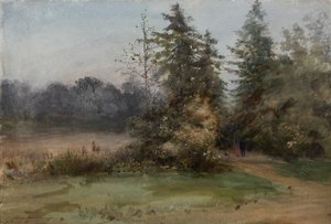Landscape with Two Figures by Albert Nikolaevich Benois