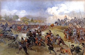 Battle of Cerisolles between Francis I and Charles V by Albert Robida