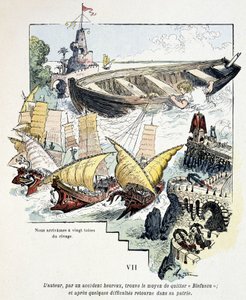 Gulliver and His Gigantic Boat in the Port of the Lilliputians - in 