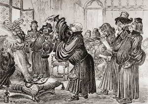 Le Sophiste feut introduict et commença sa harangue en toussant by Albert Robida