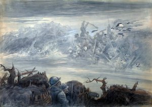 The Battle of Shadows: Soldiers in a Trench Imagining an Assault by Ghostly Soldiers