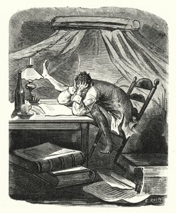 Man Reading at a Table by Albert Robida