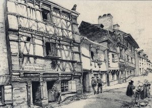 Rue Fardel in Saint Brieuc - Old France - Brittany - Text, Drawings and Lithographs, by Albert Robida (undated end 19th century)