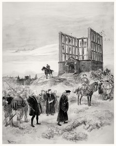 The Superintendant Jacques de Semblancay sentenced to death, going up to the Montfaucon Gibbet, 1909 by Albert Robida