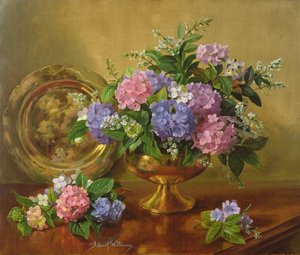 AB2112 Hydrangeas and Lilacs by Albert Williams
