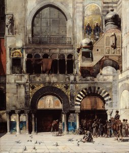 Circassian Cavalry Awaiting their Commanding Officer at the Door of a Byzantine Monument