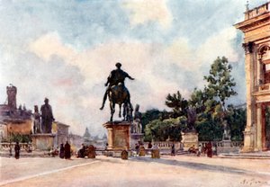 Bronze statue of Marcus Aurelius on the Capitol by Alberto Pisa