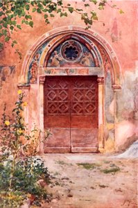Doorway of the Monastery of St. Benedict (Sagro Speco) at Subiaco by Alberto Pisa