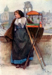 Girl selling birds in the Via del Campidoglio