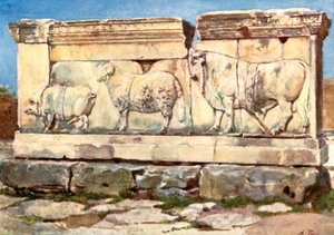 Marble Relief of the Ambarvalia Sacrifice by Alberto Pisa