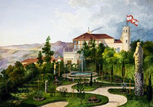 Exterior with Garden, South-West of Villa Lazzarovic Trieste Residence of Maximilian of Habsburg