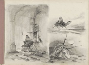 Study Sheet, Including a Shipwreck on a Coast by Albertus van Beest