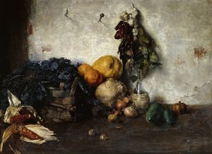 A Still-Life of Vegetables by a Wall by Albin Egger Lienz