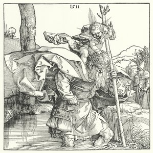 St Christopher Carrying the Infant Christ by Albrecht (after) Durer or Duerer