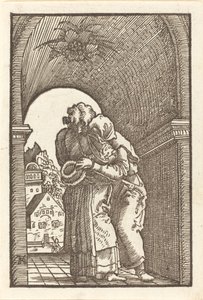 Joachim Embracing Anna by Albrecht Altdorfer