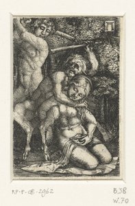 Satyr and a Man Fighting Over a Woman