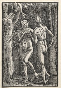 The Fall and Redemption of Man: Adam and Eve Eating the Forbidden Fruit by Albrecht Altdorfer