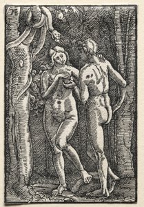 The Fall and Redemption of Man: Adam and Eve Eating the Forbidden Fruit by Albrecht Altdorfer
