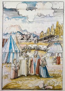 The Future Emperor Maximilian I Meets His Bride Mary of Burgundy by Albrecht Altdorfer