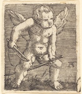 Winged Genii with Hobby Horse and Whip by Albrecht Altdorfer