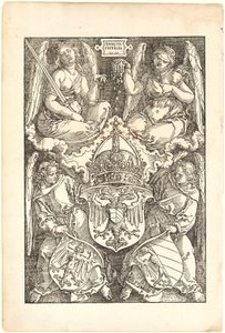 Allegory with the Coat of Arms of the Empire and the City of Nuremberg by Albrecht Dürer